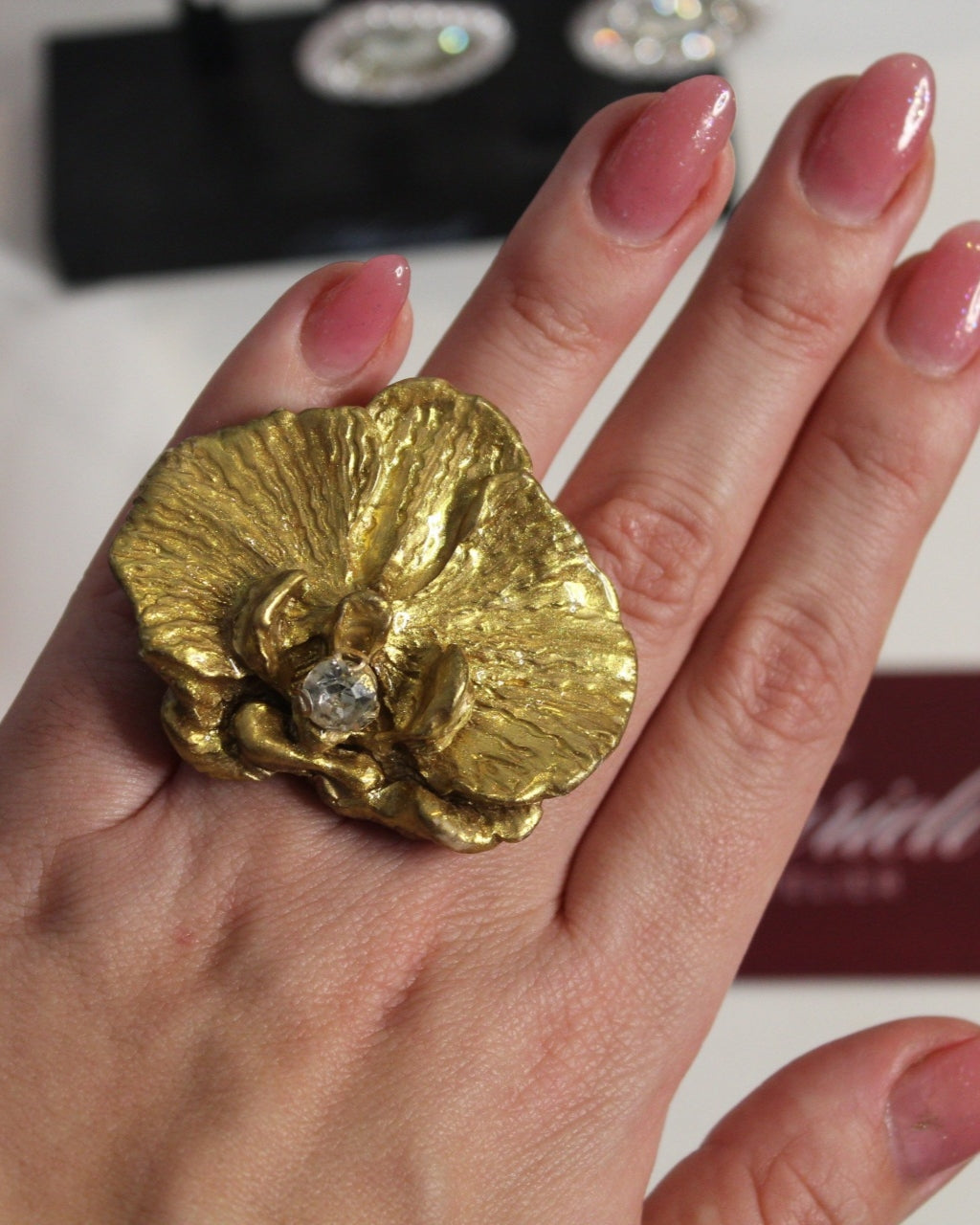 Orchid Gold plated Statment ring
