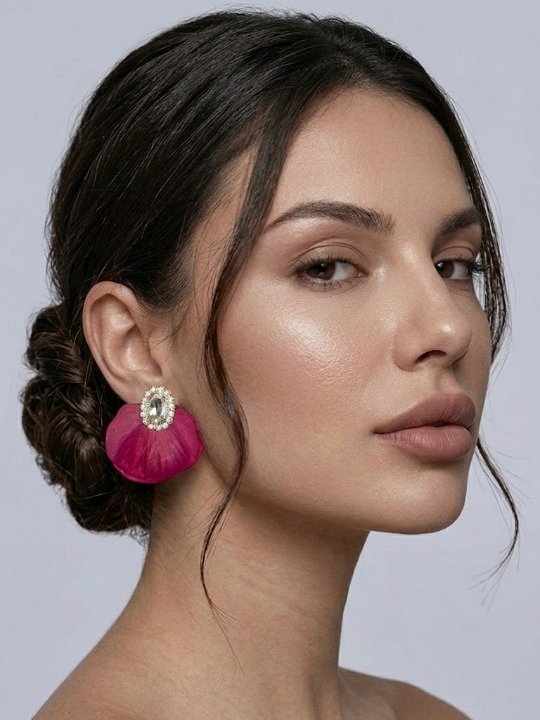 Crystal petals earrings