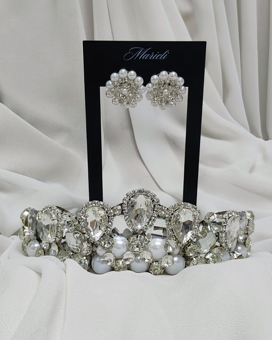 Crystal & pearl Diadem