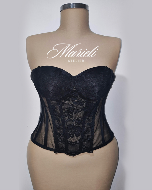 Classic black lace corset