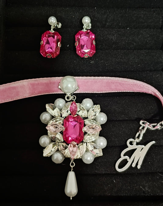 Limited Edition: PINK SET choker & earrings