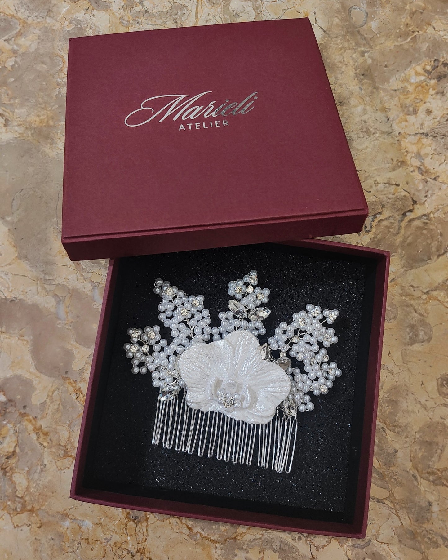 Handmade orchid bridal hair jewlery