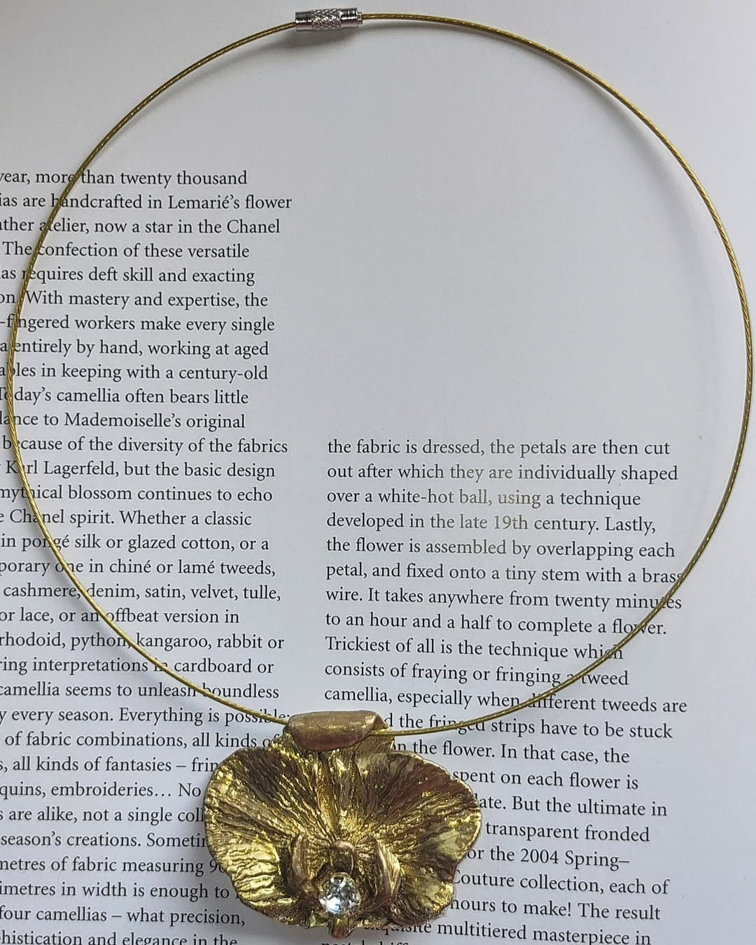 Orchid Gold plated Statment necklace