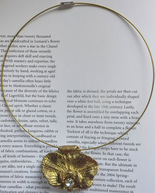 Orchid Gold plated Statment necklace