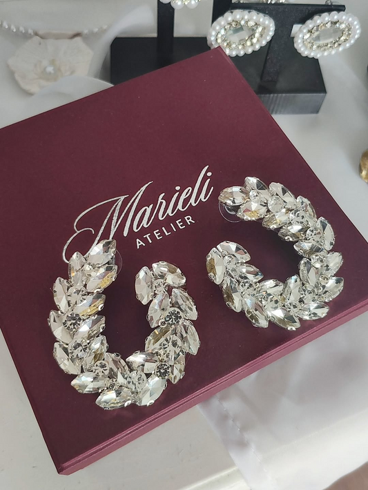 Crystal Marquise Wreath Hoops